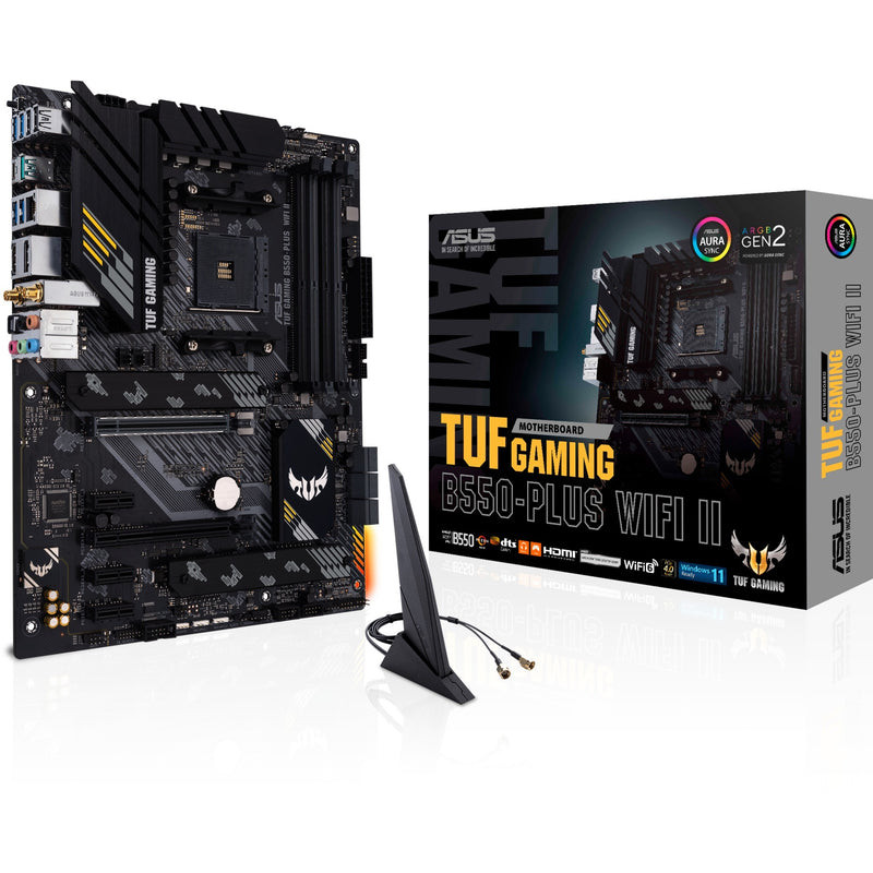 Afbeelding laden in galerijviewer, Asus tuf gaming b550-plus wifi ii socket am4 moederbord (zwart, raid, gb-lan, wi-fi 6, bt, sound, atx)