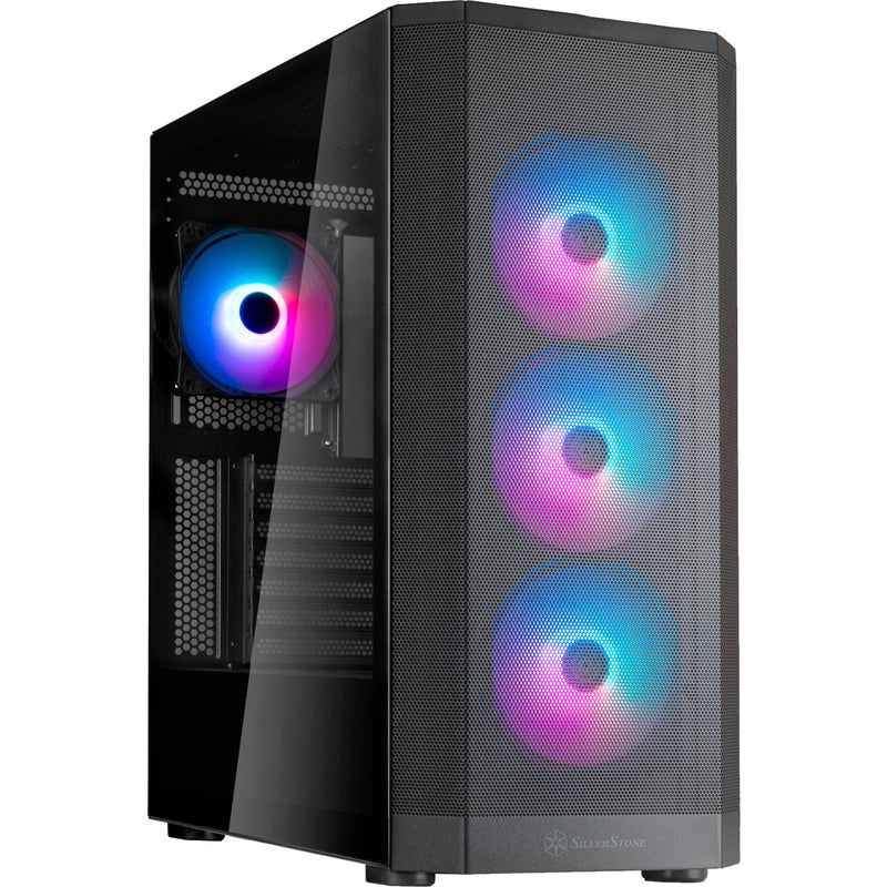 Afbeelding laden in galerijviewer, Silverstone fara 514x midi tower behuizing (zwart | 2x usb-a | 1x usb-c | rgb | tempered glass)