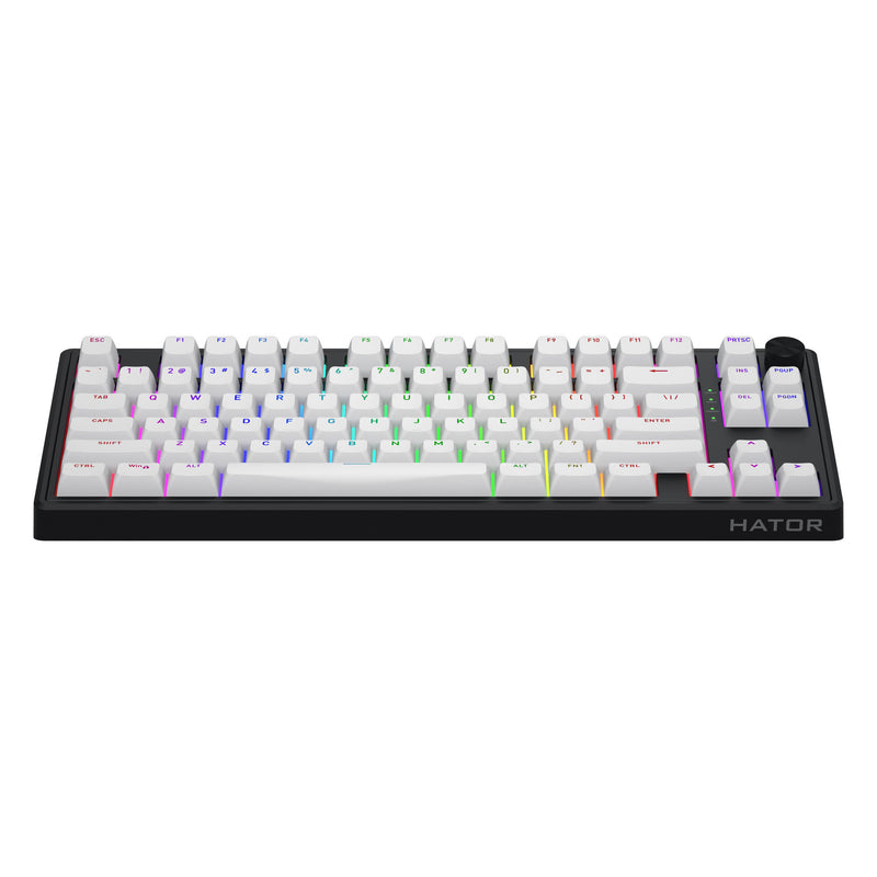 Afbeelding laden in galerijviewer, Hator skyfall wireless rgb mechanisch gaming toetsenbord (zwart, us lay-out (qwerty), hator aurum lemon, 80% (tkl), rgb, double shot abs, hot-swap, 2.4ghz | bluetooth | usb-c)