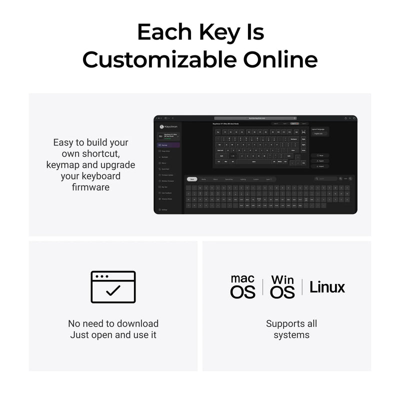 Afbeelding laden in galerijviewer, Keychron v1 ultra 8k wireless custom mechanical keyboard (zwart, us lay-out (qwerty), silk pom banana, 75%, rgb, hot swap, 2.4 ghz | bluetooth 5.3 | usb-c)