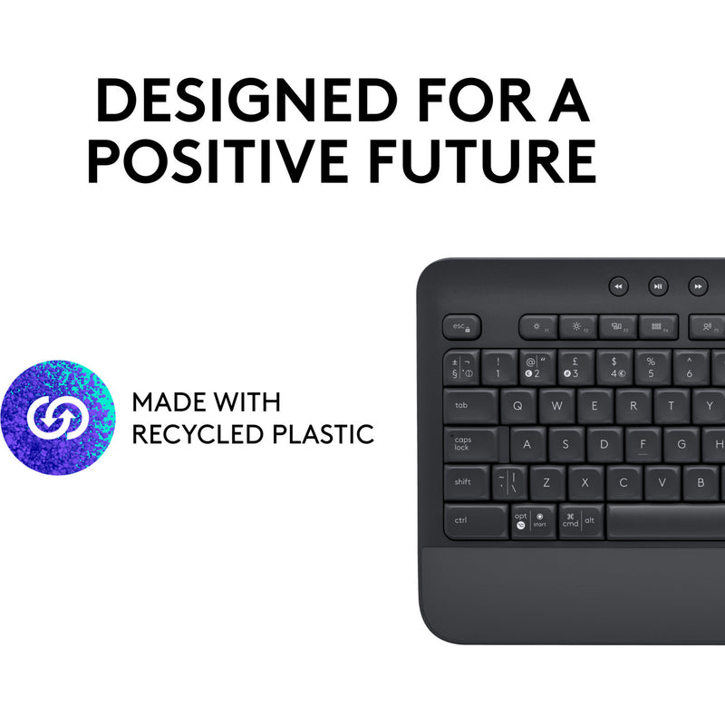 Afbeelding laden in galerijviewer, Logitech signature k650 wireless comfort toetsenbord (grafiet, us-international lay-out (qwerty), 100%)