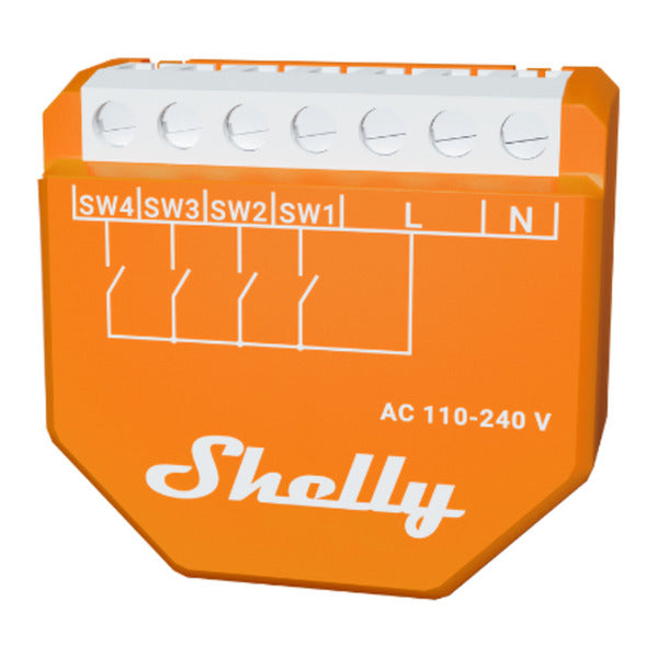 Afbeelding laden in galerijviewer, Shelly wave i4 lr (eu) schakelaar (oranje, z-wave)