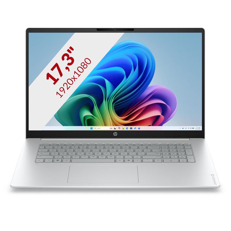 Afbeelding laden in galerijviewer, Hp omnibook 3 laptop ai 17-dg0013ndx (e10krea) 17.3 laptop (zilver | core 3 304 | intel graphics | 8 gb | 512 gb ssd)