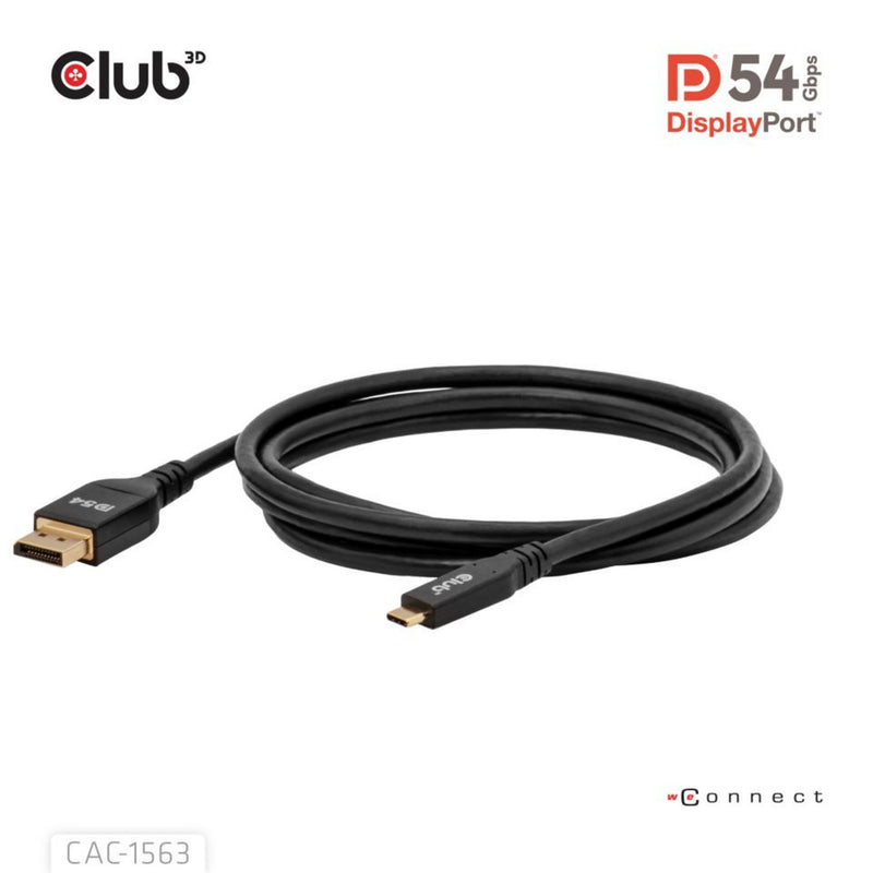Afbeelding laden in galerijviewer, Club 3d usb-c naar displayport 2.1 kabel (zwart, 2 meter)