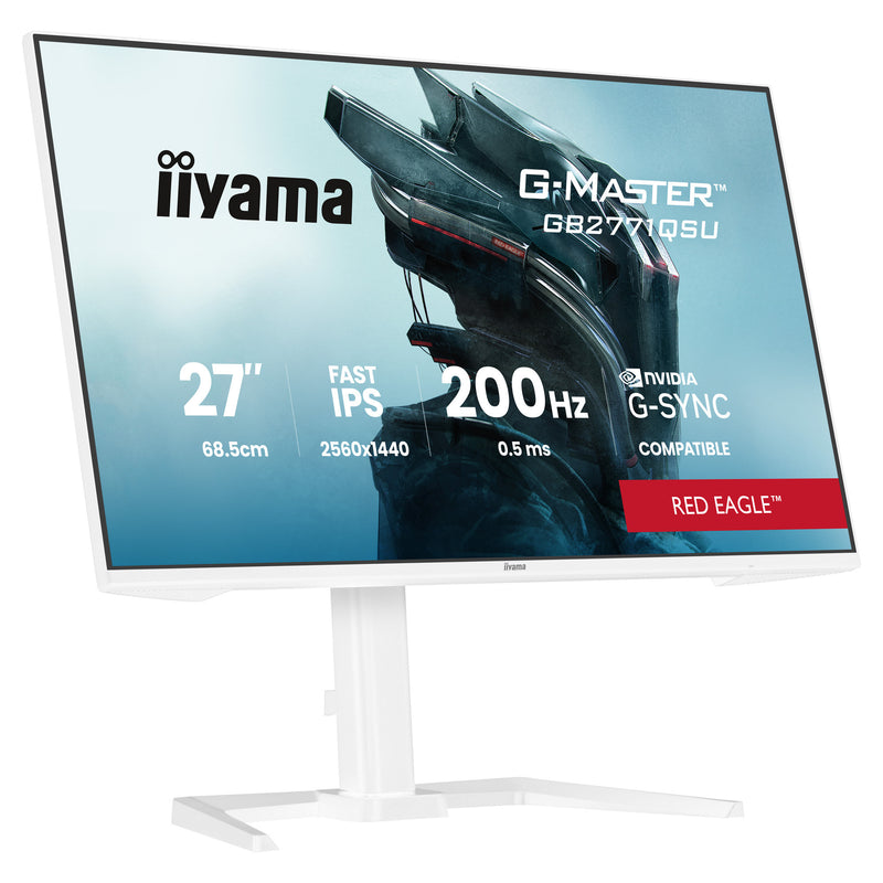 Afbeelding laden in galerijviewer, Iiyama g-master red eagle gb2771qsu-w1 27 gaming monitor (wit, 2x hdmi, displayport, 2x usb-a, 2x usb-c, 200 hz)