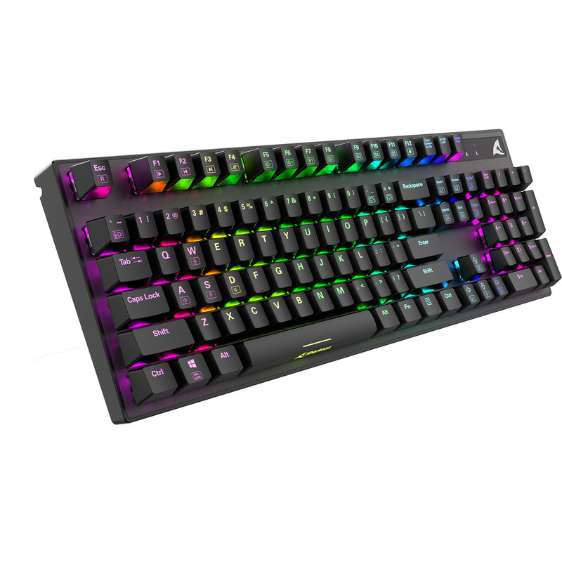 Afbeelding laden in galerijviewer, Sharkoon skiller sgk20 rgb mechanisch gaming toetsenbord (zwart, us lay-out (qwerty), huano red, 100%, rgb)