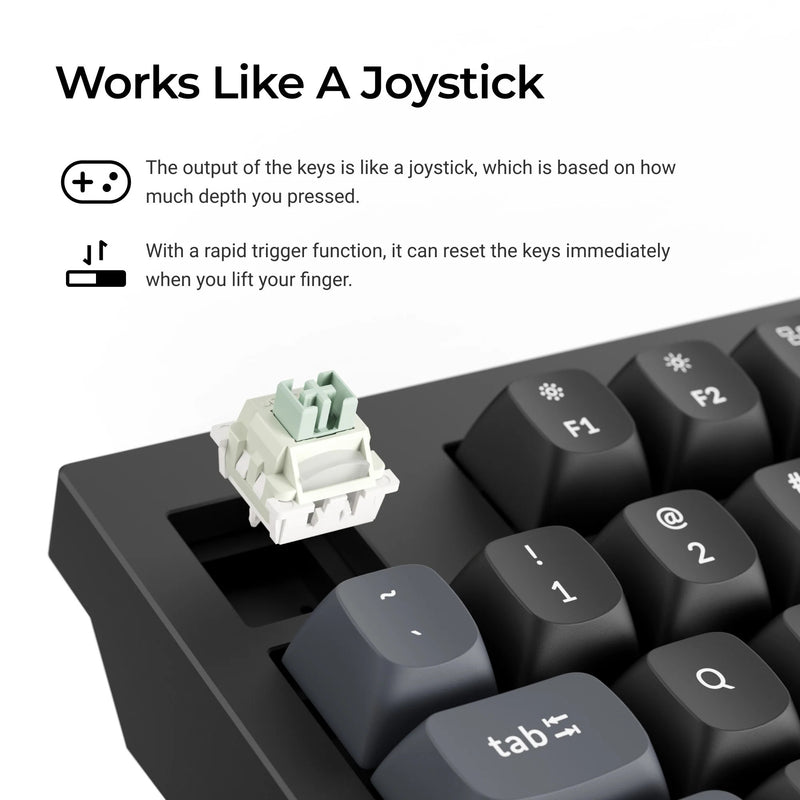 Afbeelding laden in galerijviewer, Keychron q5 he 8k magnetic switch keyboard (zwart, us lay-out (qwerty), ultra-fast lime, 96%, rgb leds, osa double-shot pbt, hot swap, knob)