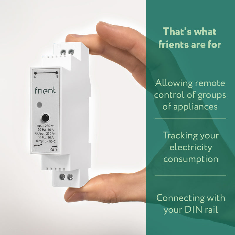 Afbeelding laden in galerijviewer, Frient smart din relay relais (lichtgrijs, zigbee)