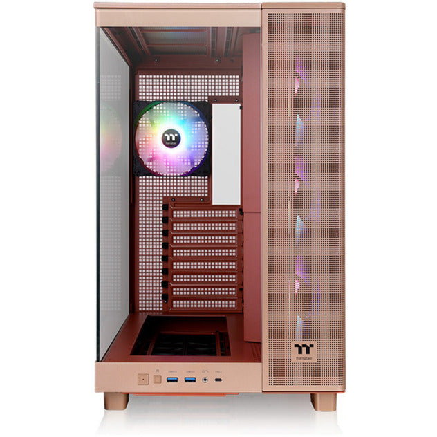 Afbeelding laden in galerijviewer, Thermaltake view 380 xl tg argb gravel sand midi tower behuizing (lichtbruin | 2x usb-a | 1x usb-c | rgb | window)