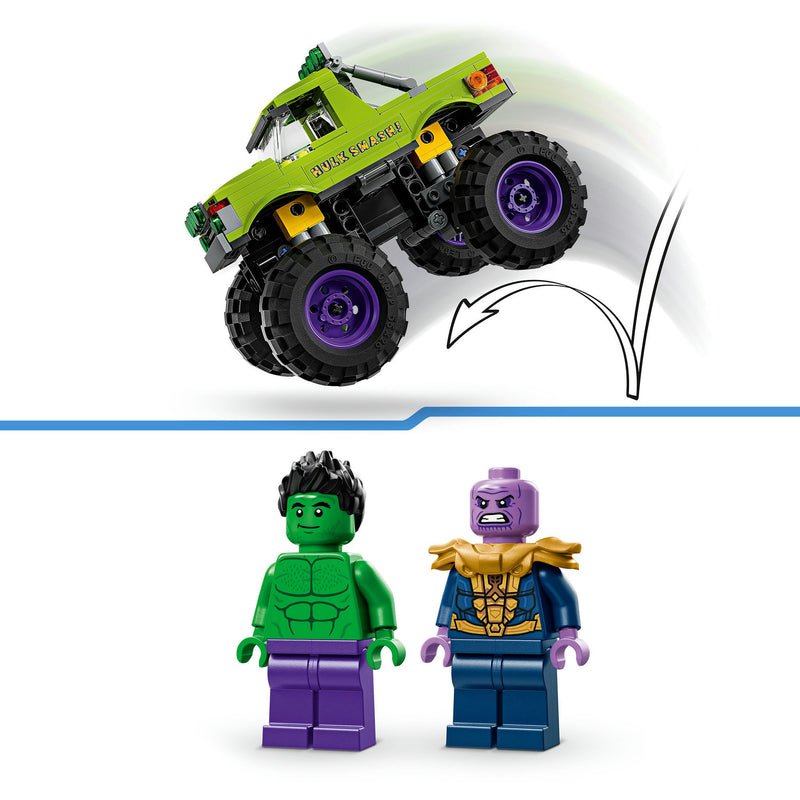Afbeelding laden in galerijviewer, Lego marvel de hulk truck vs. thanos bouwbaar superhelden speelgoed voor kinderen met minifiguren 76312