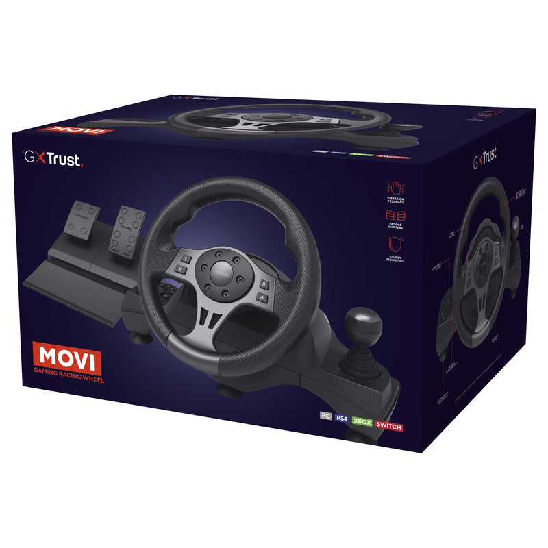 Afbeelding laden in galerijviewer, Trust gxt 289 movi racestuur stuur (zwart, pc, xbox series x s, switch, playstation 4)