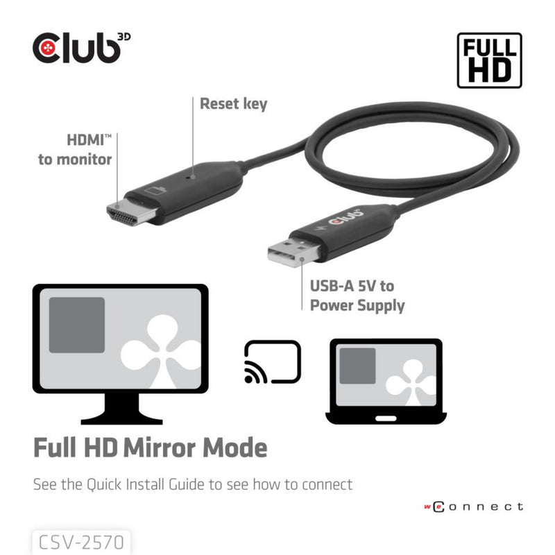 Afbeelding laden in galerijviewer, Club 3d wireless usb-c to hdmi transmitter and receiver adapter (zwart)