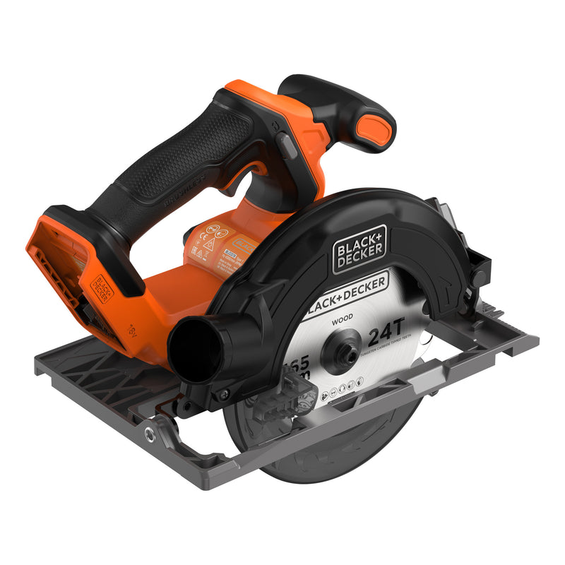 Afbeelding laden in galerijviewer, Black+decker 18v brushless cirkelzaag 165mm handcirkelzaag (zwart oranje, accu en oplader niet inbegrepen)