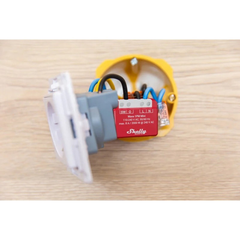 Afbeelding laden in galerijviewer, Shelly qubino wave 1pm mini relais (rood wit, 1-kanaals, z-wave)