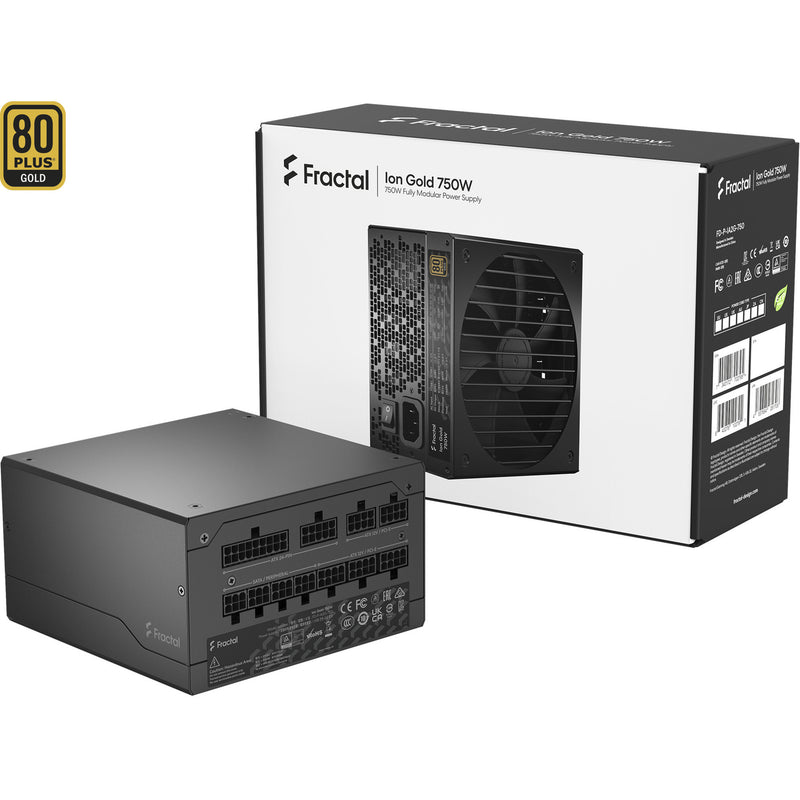 Afbeelding laden in galerijviewer, Fractal design ion gold 3 modulaire 750 watt voeding (zwart, 1x 12v-2x6, 3x pcie)