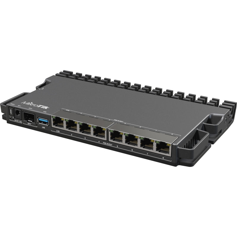 Afbeelding laden in galerijviewer, Mikrotik heavy-duty rb5009 router (rb5009upr+s+in) (zwart, marvell armada 7040 cpu, poe, sfp+)