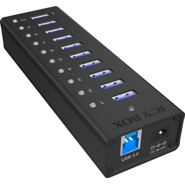 Afbeelding laden in galerijviewer, Icy box ib-ac6110 usb-hub (zwart, 10x usb 3.0 poorten)