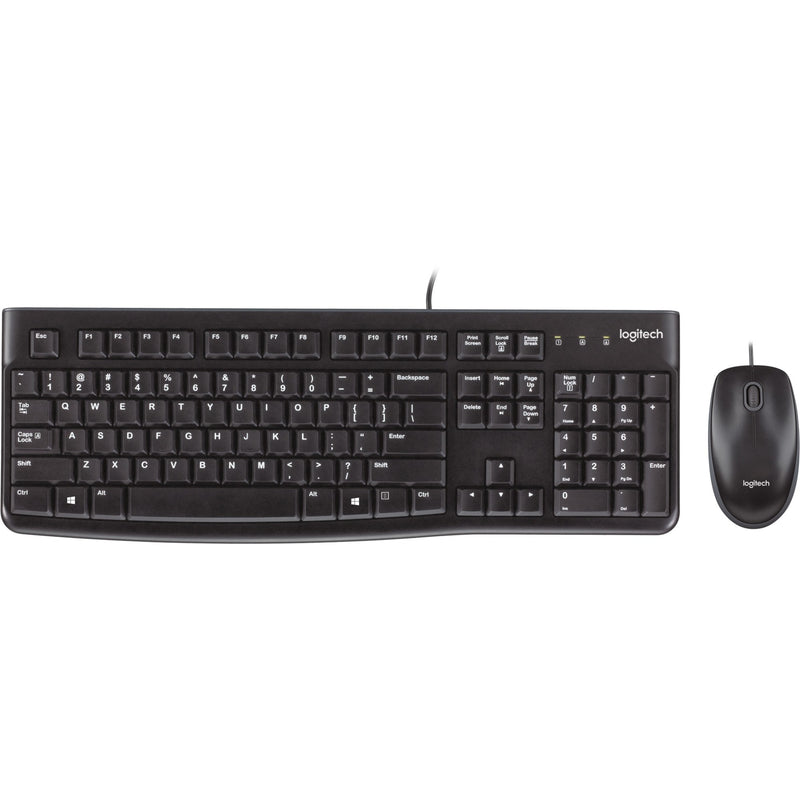 Afbeelding laden in galerijviewer, Logitech mk120 desktopset (zwart, eu lay-out (qwerty), rubberdome)