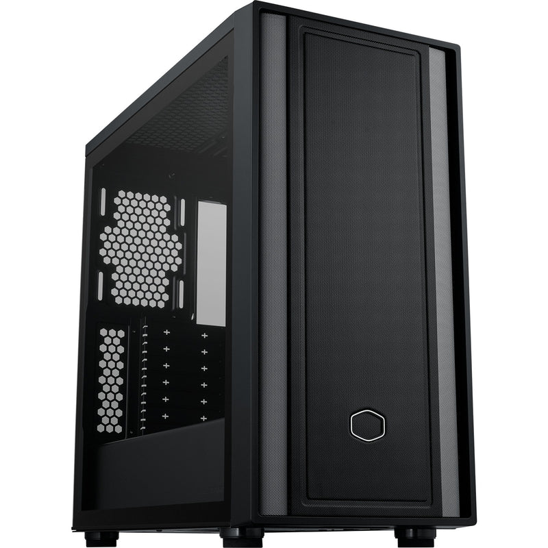Afbeelding laden in galerijviewer, Cooler master masterbox 600 lite midi tower behuizing (zwart | 2x usb-a | 1x usb-c | rgb | tempered glass)