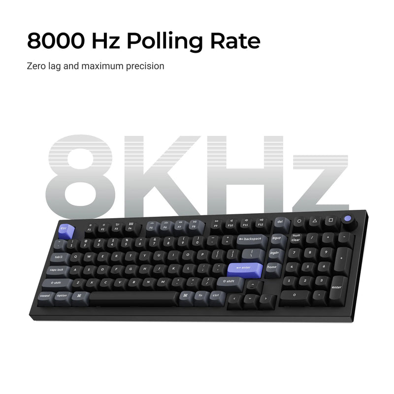Afbeelding laden in galerijviewer, Keychron q5 he 8k magnetic switch keyboard (zwart, us lay-out (qwerty), ultra-fast lime, 96%, rgb leds, osa double-shot pbt, hot swap, knob)