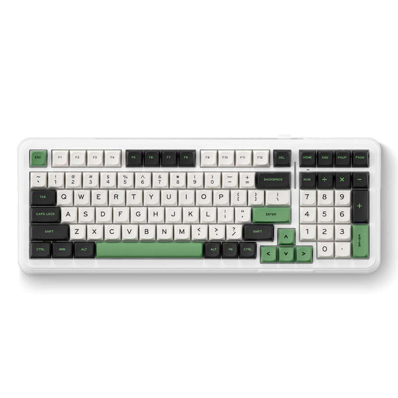 Afbeelding laden in galerijviewer, Mchose k99 emerald green hyacinth wireless gasket mount mechanical rgb toetsenbord (wit, us lay-out (qwerty), ktt hyacinth, rgb, hot swap, double-shot pbt, draadloos | bluetooth | usb-c)