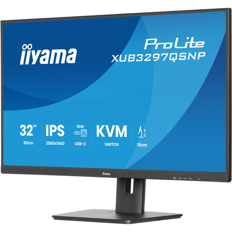 Afbeelding laden in galerijviewer, Iiyama prolite xub3297qsnp-b1 32 monitor (zwart, hdmi, 2x displayport, 2x usb-a, 2x usb-c, rj-45)