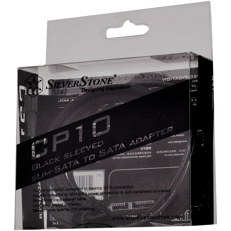 Afbeelding laden in galerijviewer, Silverstone slim sata 2-in-1 datakabel + stroomadapter (zwart, cp10)