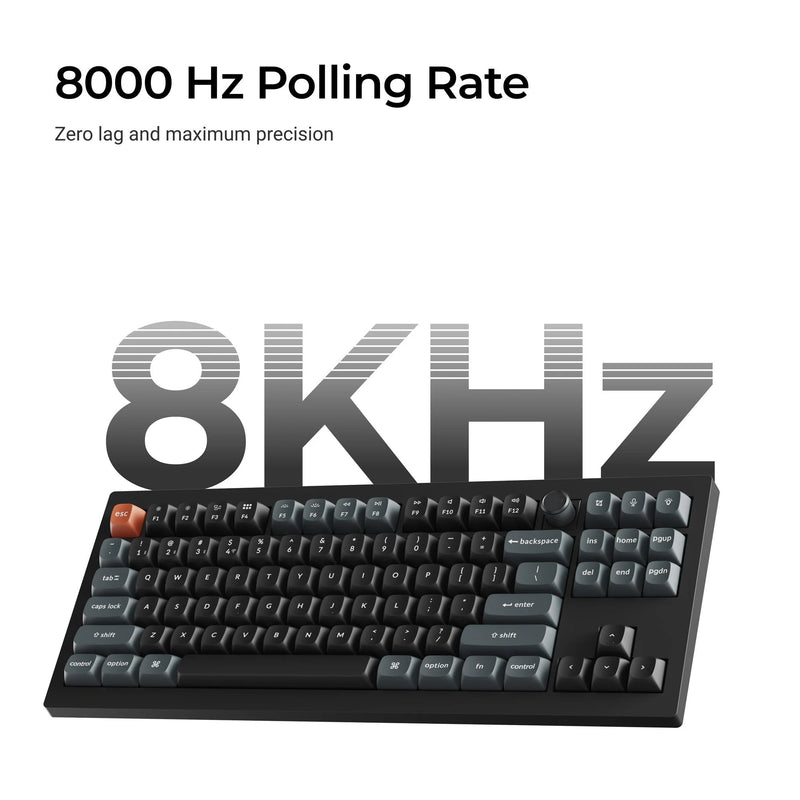 Afbeelding laden in galerijviewer, Keychron v3 ultra 8k wireless custom mechanical keyboard (zwart, us lay-out (qwerty), silk pom brown, 80% (tkl), rgb, hot swap, 2.4 ghz | bluetooth 5.3 | usb-c)