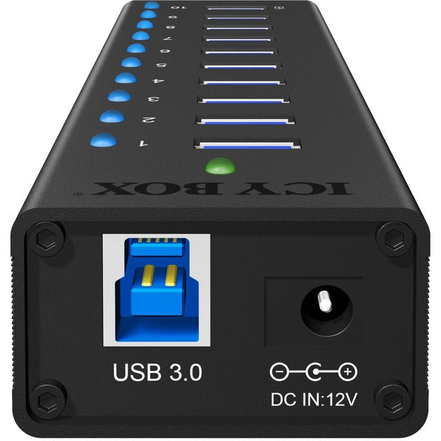 Afbeelding laden in galerijviewer, Icy box ib-ac6110 usb-hub (zwart, 10x usb 3.0 poorten)