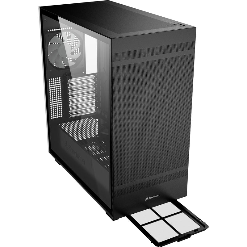 Afbeelding laden in galerijviewer, Sharkoon rebel c50 black rgb midi tower behuizing (zwart | 2x usb-a | 1x usb-c | rgb | tempered glass)