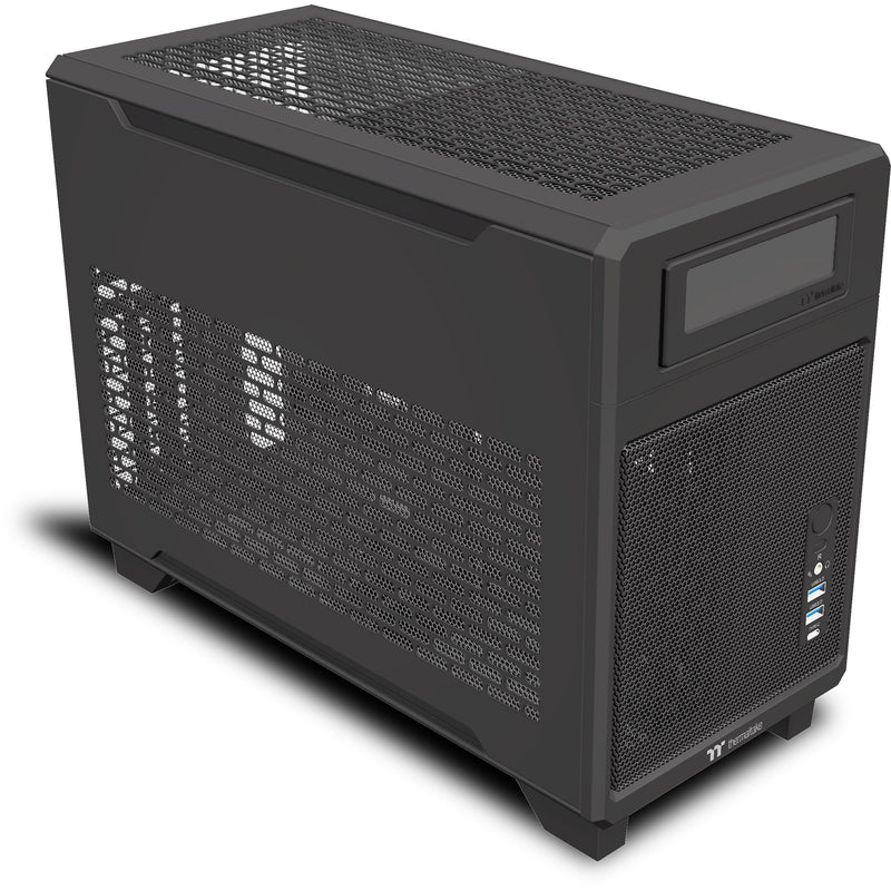Afbeelding laden in galerijviewer, Thermaltake tr100 mini tower behuizing (zwart | 2x usb-a | 1x usb-c)