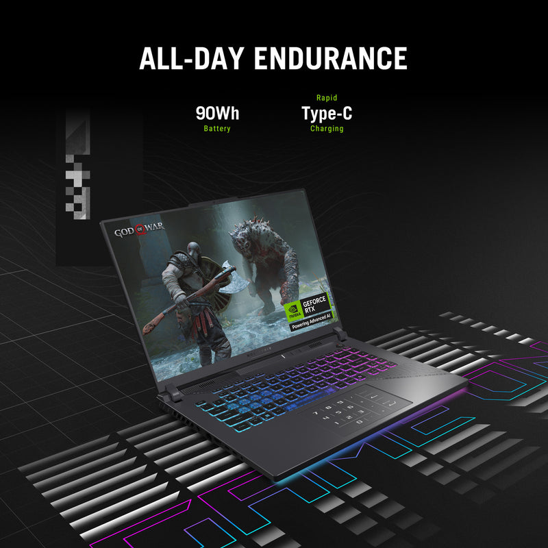 Afbeelding laden in galerijviewer, Asus rog strix g16 g614fr-s5252w 16 gaming laptop (grijs groen | r9 9955hx | rtx 5070 ti | 16 gb | 1 tb ssd)