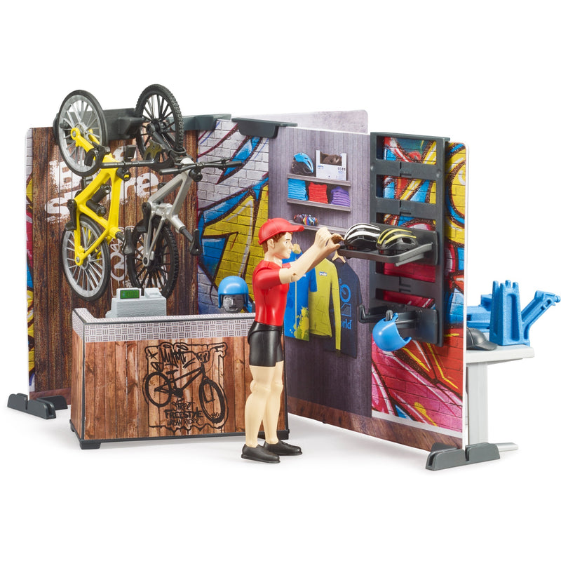 Afbeelding laden in galerijviewer, Bruder bworld fietsenwinkel speelfiguur (63120)