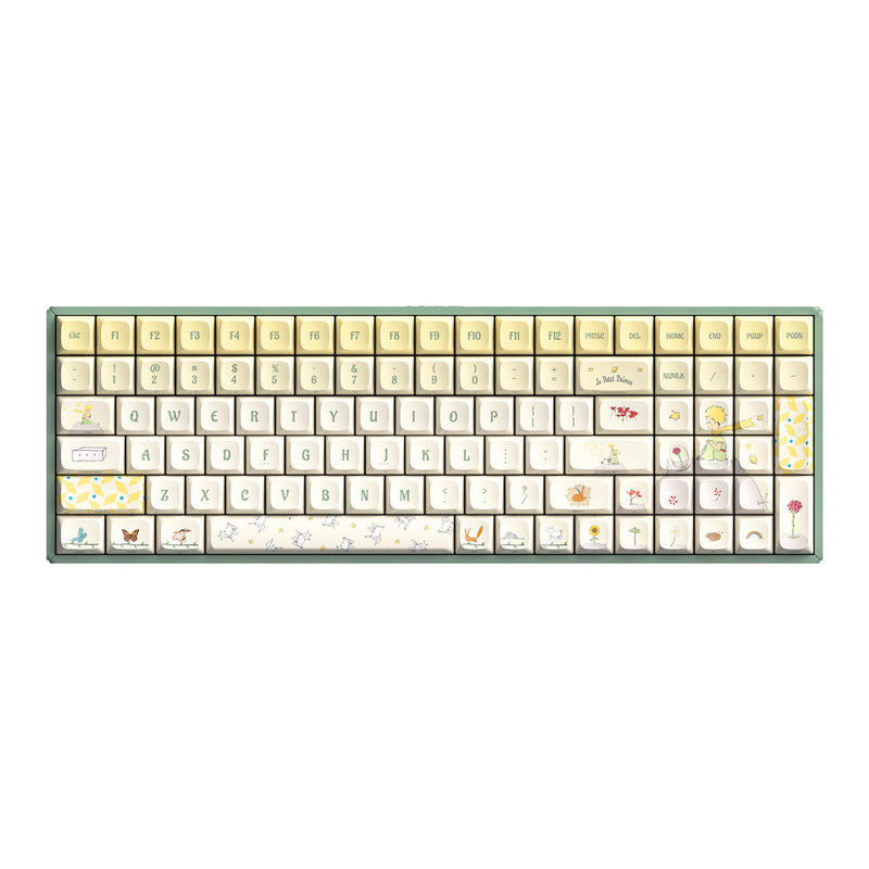 Afbeelding laden in galerijviewer, Iqunix f97 floral date rgb mechanisch gaming toetsenbord (groen, us lay-out (qwerty), gateron red, 96%, rgb leds, hot-swappable, pbt, 2.4ghz | bluetooth 5.1 | usb-c)