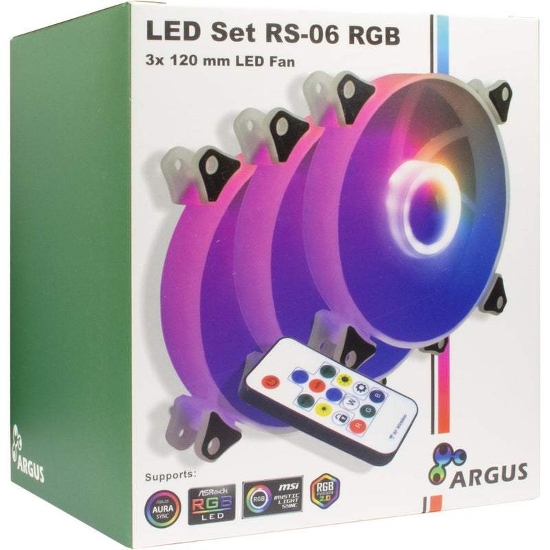 Afbeelding laden in galerijviewer, Inter-tech argus rgb-fan set rs-06 case fans (3 stuks, 120 x 120 x 25 mm, pwm)
