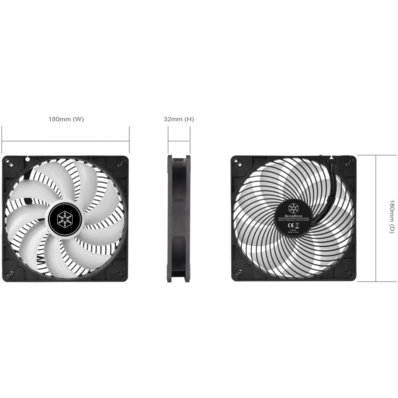 Afbeelding laden in galerijviewer, Silverstone air penetrator 184i argb case fan (zwart, 180 x 180 x 32 mm, pwm)