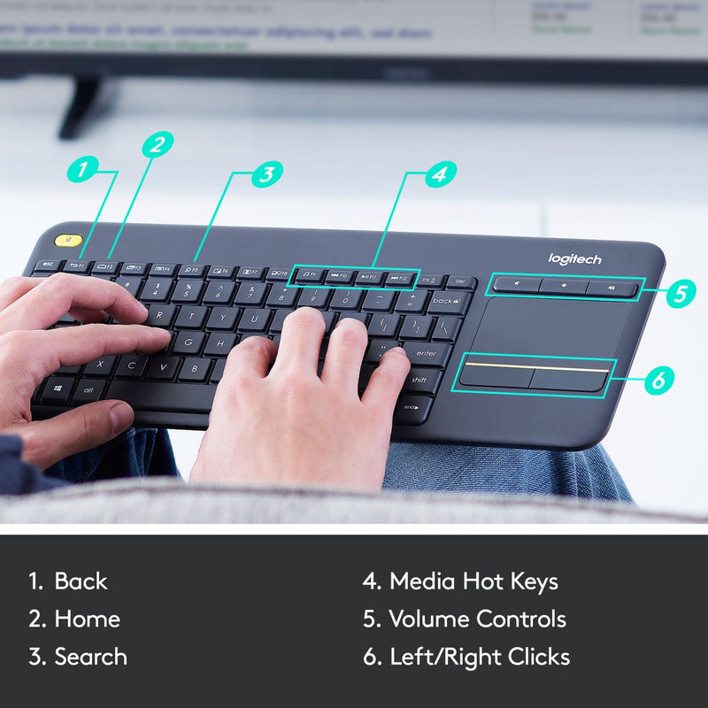 Afbeelding laden in galerijviewer, Logitech k400 plus toetsenbord (antraciet, eu lay-out (qwerty))