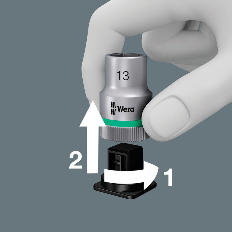 Afbeelding laden in galerijviewer, Wera 8100 sb 11 zyklop metalen ratelset, 3 8 gereedschapsset (zwart groen, 29-delig, volledig metalen ratel met vierkantaandrijving)