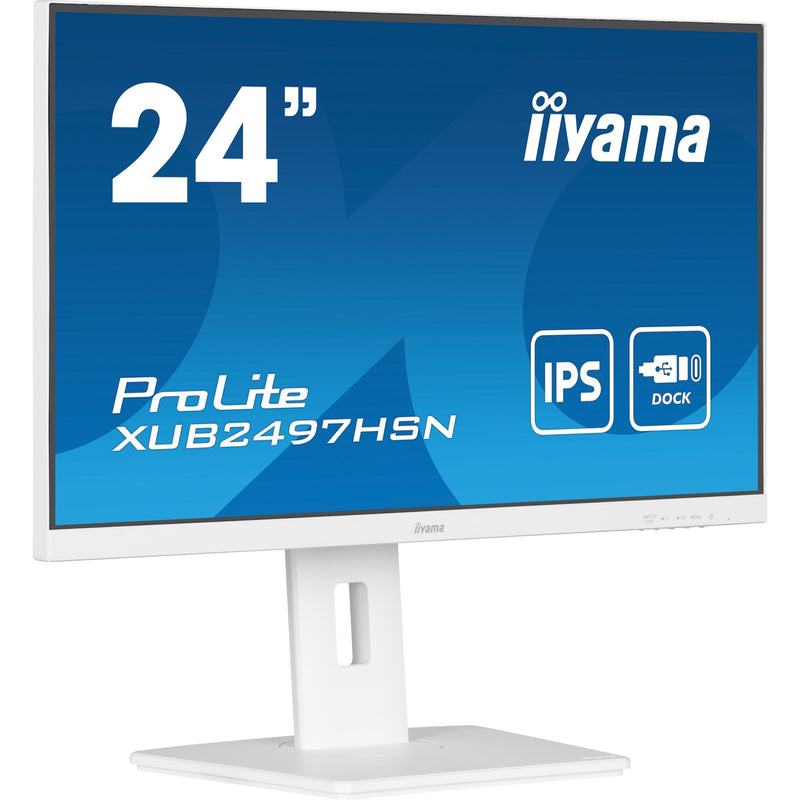 Afbeelding laden in galerijviewer, Iiyama prolite xub2497hsn-w2 23.8 monitor (wit, hdmi, displayport, 3x usb-a, usb-c, rj-45)