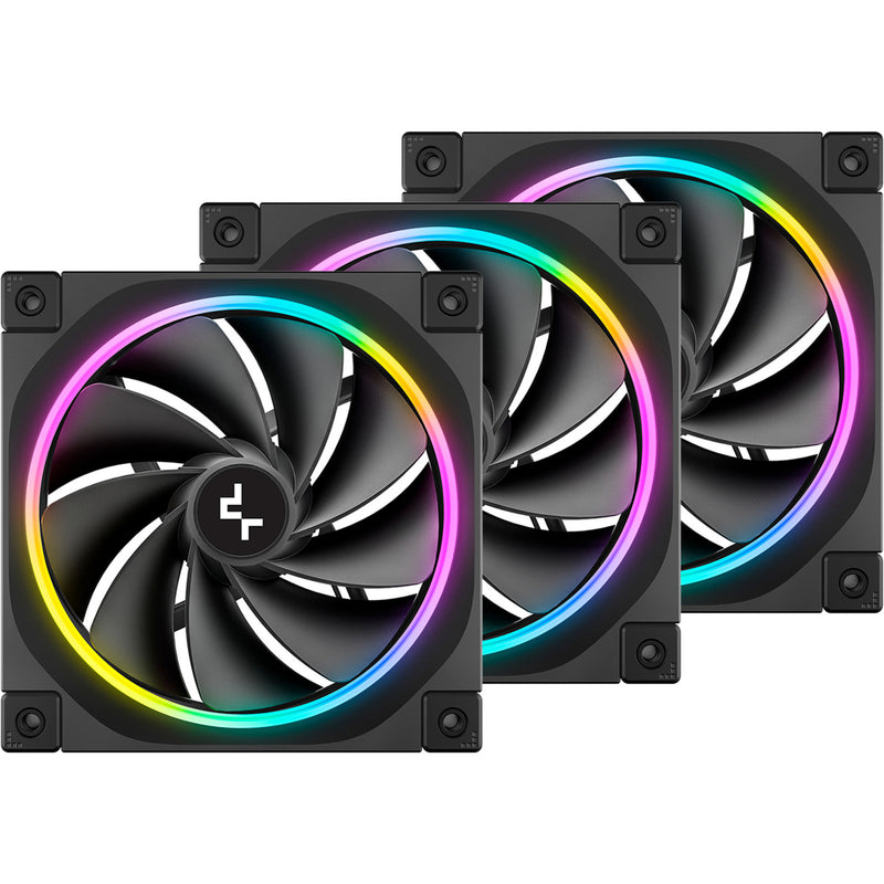 Afbeelding laden in galerijviewer, Deepcool fl12r rgb case fans (zwart, 3 stuks, 120 x 120 x 25 mm, pwm)