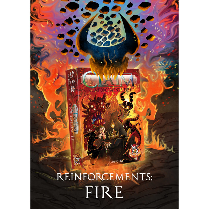 Afbeelding laden in galerijviewer, White goblin games claim reinforcements: fire kaartspel (nederlands, uitbreiding, 2 spelers, 25 minuten, vanaf 10 jaar)
