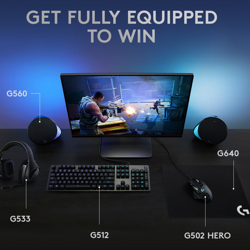 Afbeelding laden in galerijviewer, Logitech g512 carbon lightsync rgb mechanical gaming keyboard (zwart, us-international lay-out (qwerty), gx brown, 100%, rgb leds)