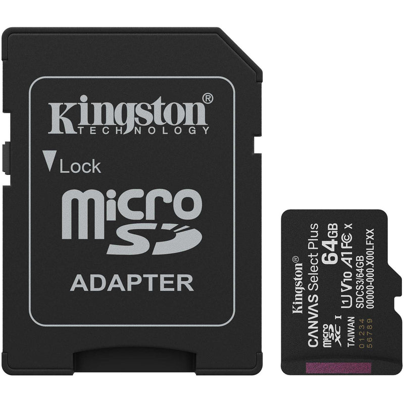 Afbeelding laden in galerijviewer, Kingston canvas select plus 64 gb microsdxc geheugenkaart (zwart, uhs-i u1, class 10, v10, incl. sd adapter)