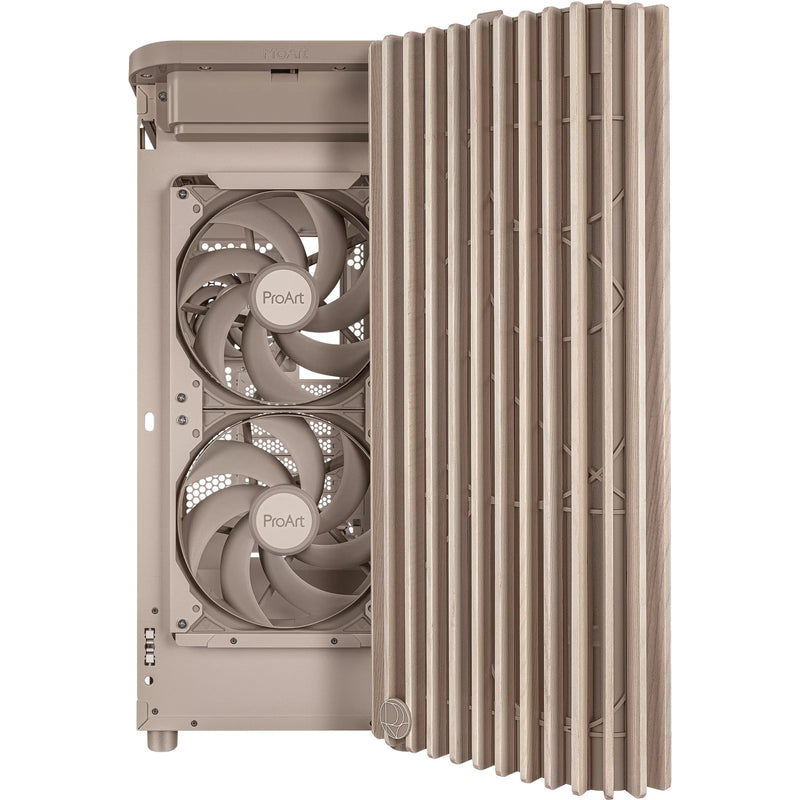 Afbeelding laden in galerijviewer, Asus proart pa401 wood edition - mesh panel midi tower behuizing (beige houtkleur | 2x usb-a | 1x usb-c)
