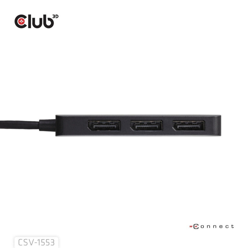 Afbeelding laden in galerijviewer, Club 3d usb-c naar 3x displayport hub (zwart)