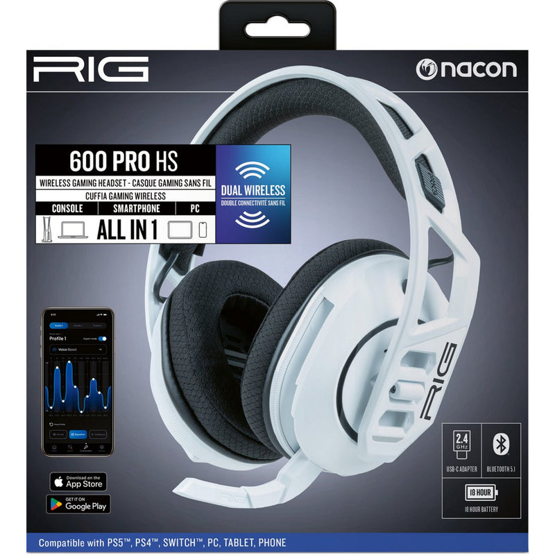 Afbeelding laden in galerijviewer, Nacon rig 600 pro hs over-ear gaming headset (wit, playstation 5, playstation 4, windows, nintendo switch, android, ios)