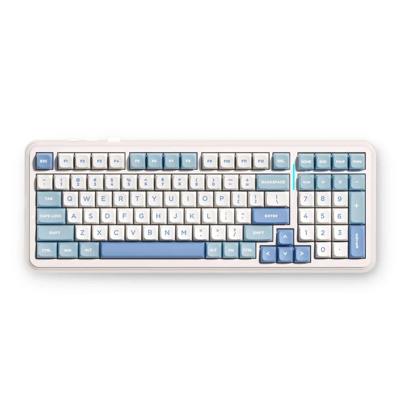 Afbeelding laden in galerijviewer, Mchose k99 v2 wireless gasket mount mechanical keyboard (wit, us lay-out (qwerty), kailh box icy creamsicle, 99%, rgb, pbt keycaps, hot-swap, 2.4 ghz | bluetooth | usb-c)