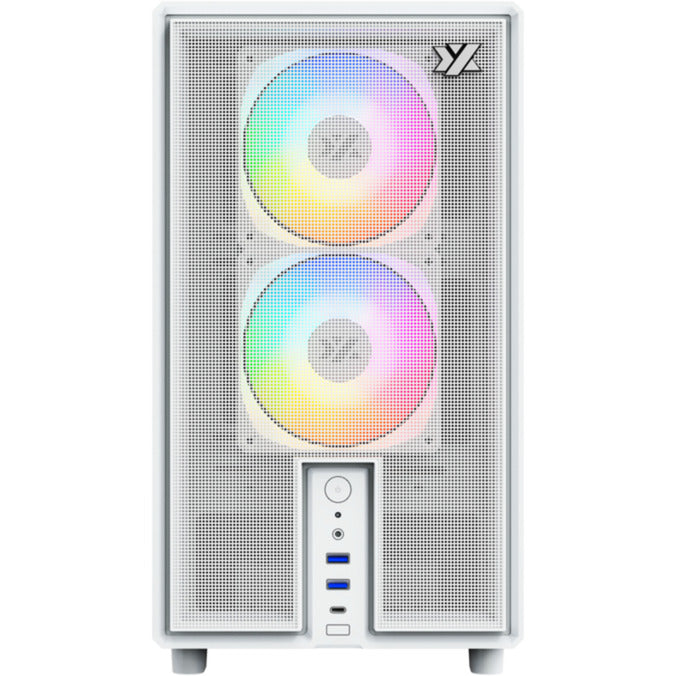 Afbeelding laden in galerijviewer, Xyz pc gear atom midi tower behuizing (wit | 2x usb-a | 1x usb-c | tempered glass)