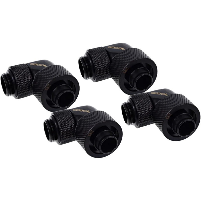 Afbeelding laden in galerijviewer, Alphacool eiszapfen 16 10mm screw-on nozzle 90° rotatable g1 4 verbinding (zwart, 4 stuks)