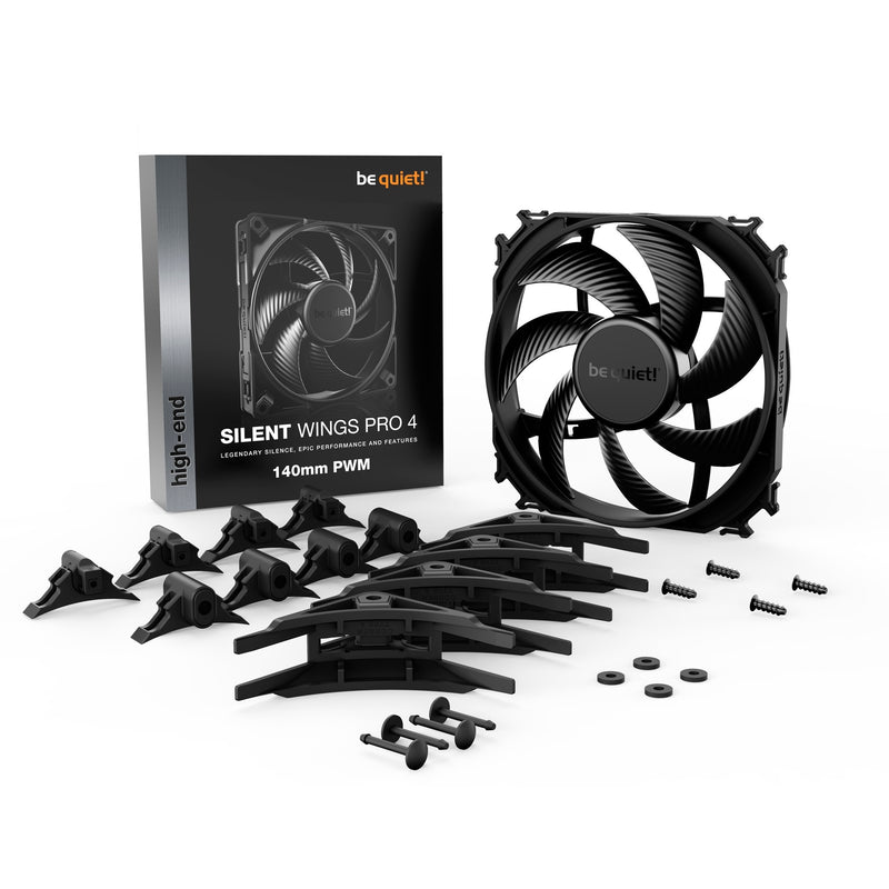 Afbeelding laden in galerijviewer, Be quiet! silent wings pro 4 pwm case fan (zwart, 140 x 140 x 25 mm)